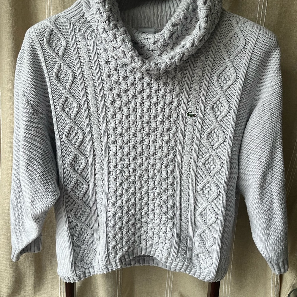 Lacoste Light Gray Cowl Neck Sweater